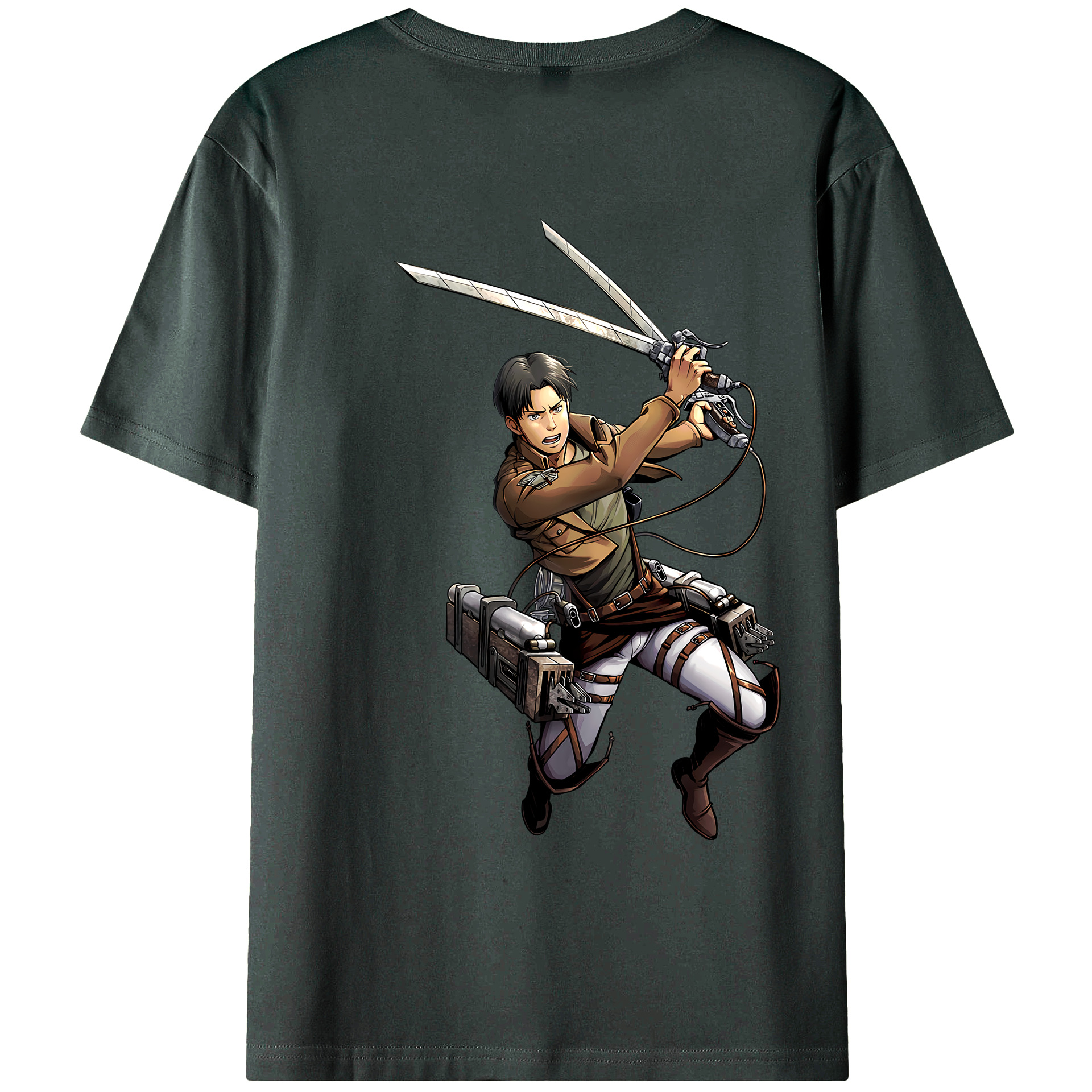 （画像用） 進撃の巨人 Attack on Titan 綿100％ メンズ半袖Tシャツ（バックプリント） 通気性